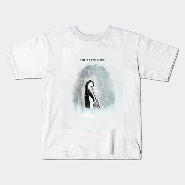 You’re never alone, penguin, spirt animal Kids T-Shirt by Treasuredreams